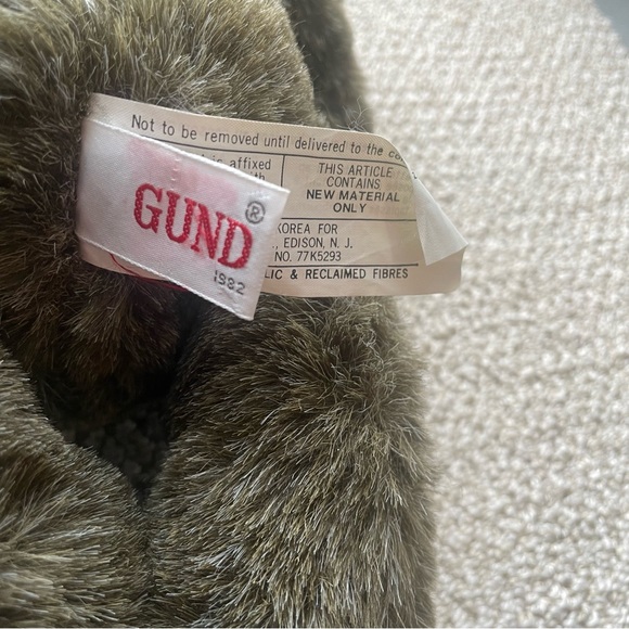 NWT GUND T.C. BIRTHDAY BEAR 1982 Jointed Brown Plush Red Bow - Faux Leather Paws - Picture 8 of 8